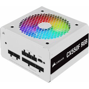 Corsair CX550F RGB - 550W, bílý - CP-9020225-EU