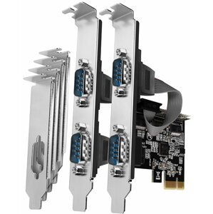 AXAGON PCEA-S4N, PCIe řadič - 4x sériový port (RS232) 250 kbps, vč. LP - PCEA-S4N