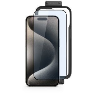 EPICO Resolve tvrzené sklo Edge to Edge pro Apple iPhone 15 Pro Max, s instalačním rámečkem - 81412151900004