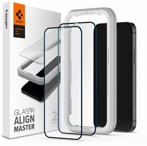 Spigen ochranné sklo tR ALM F pro iPhone 12 mini, 2ks, černá - AGL01812