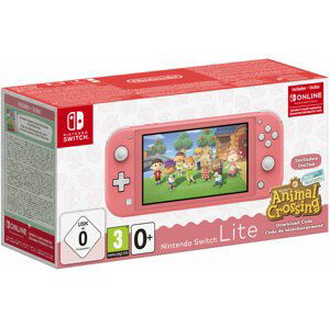 Nintendo Switch Lite, růžová + Animal Crossing: New Horizons - NSH125