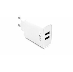 FIXED síťová nabíječka, 2xUSB, Smart Rapid Charge, 15W, bílá - FIXC15-2U-WH