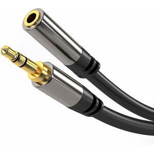 PremiumCord prodlužovací kabel Jack 3.5mm, M/F, HQ, stíněný, 1.5m, černá - kjqmf015