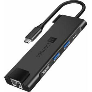 CONNECT IT Multi5in1 USB-C hub, 5v1 (USB-C,2xUSB-A,HDMI,RJ45),externí, černá - CHU-8020-AN