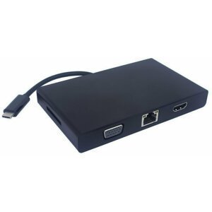 PremiumCord Převodník USB3.1 na RJ45, HDMI, VGA, USB3.0, SD, audio, PD charge - ku31dock01