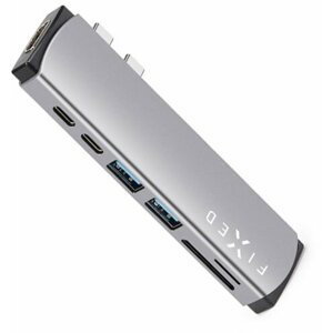 FIXED USB-C hliníkový hub 7v1 pro MacBook Pro/Air, šedá - FIXHU-MAC-GR