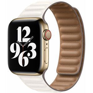 Apple řemínek pro Watch Series, kožený, 40mm, bílá, L - MJKE3ZM/A