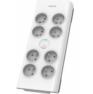 Philips přepěťová ochrana, 8x zásuvka, vypínač, 2m, šedá - Phil-SPN7080WA/60