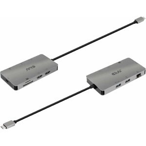 Club3D Dokovací stanice 8v1 USB-C 3.2 - 2xHDMI, 2xUSB-A, RJ45, SD/ Micro SD, USB-C (F) - CSV-1593