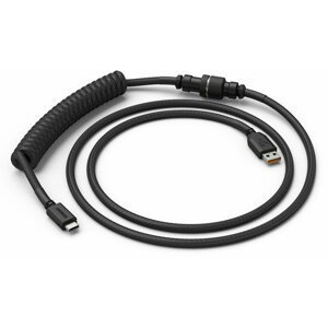 Glorious Coiled Cable, USB-C/USB-A, 1,37m, Phantom Black - GLO-CBL-COIL-BLACK