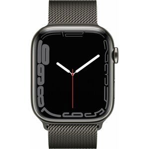 Apple Watch Series 7 Cellular, 45mm, Graphite, Stainless Steel, Milanese Loop - MKL33HC/A