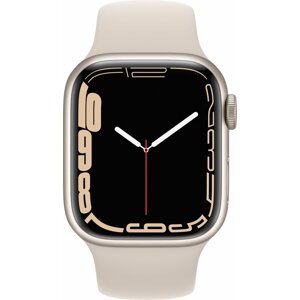 Apple Watch Series 7 GPS 41mm, Starlight, Starlight Sport Band - MKMY3HC/A