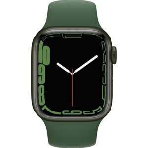 Apple Watch Series 7 Cellular, 41mm, Green, Clover Sport Band - MKHT3HC/A