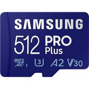 Samsung PRO Plus (2021) SDXC 512GB UHS-I U3 (Class 10) + adaptér - MB-MD512KA/EU