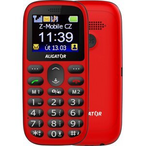 Aligator A510 Senior, Red/Black + stolní nabíječka - A510RB