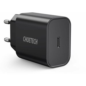 Choetech síťová nabíječka PD5005, USB-C, PD, 20W, černá - PD5005-EU-BK