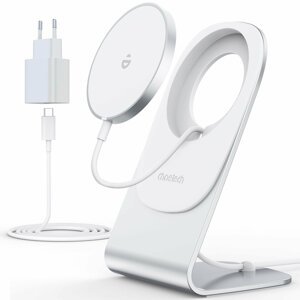 Choetech set hliníkového stojánku, magnetické bezdrátové nabíječky 15W a síťového adaptéru 20W, bílá - MIX00117-EU402SL