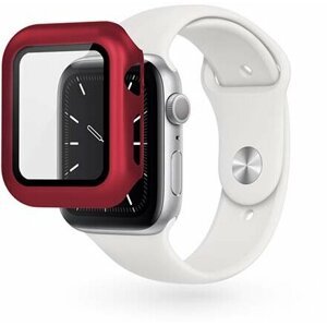 Epico skleněný ochranný kryt pro Apple Watch Series 4/5/6/SE (44 mm), červená - 42210151400001