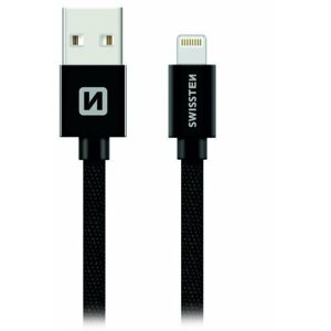 SWISSTEN datový kabel USB-A - Lightning, opletený, 1.2m, černá - 71523201