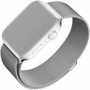 FIXED síťovaný nerezový řemínek Mesh Strap pro Apple Watch 38/40/41mm, stříbrná - FIXMEST-436-SL