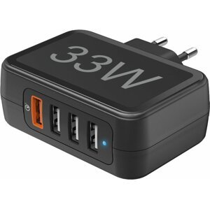 Hama síťová nabíječka, 4x USB, QC, 33W, černá - 210537