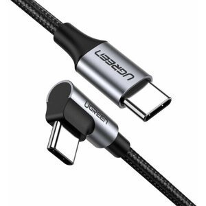 UGREEN kabel USB-C - USB-C, zalomený, 2m, černá - 50125
