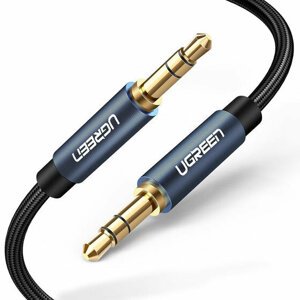 UGREEN kabel 3.5mm jack (M/M), opletený, 2m, modrá - 10687