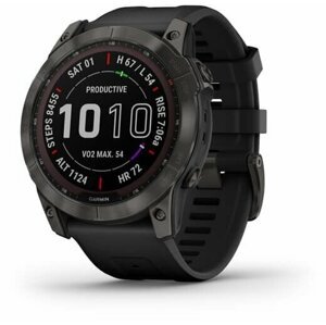 Garmin Fenix 7X Sapphire Solar Titan Carbon Gray/ Black Silicone Band - 010-02541-11