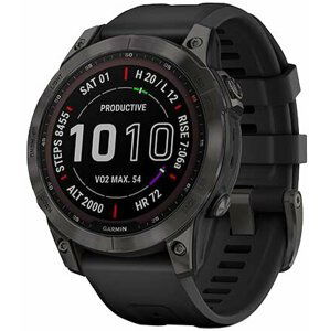 Garmin Fenix 7 Sapphire Solar Titan Carbon Gray/ Black Silicone Band - 010-02540-21