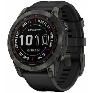 Garmin Fenix 7 Sapphire Solar Titan Black/ Black Silicone Band - 010-02540-35