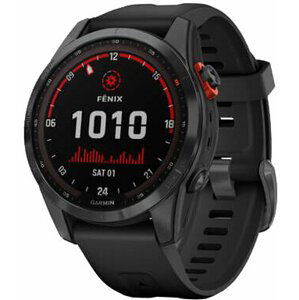 Garmin Fenix 7S Solar Gray / Black Silicone Band - 010-02539-13