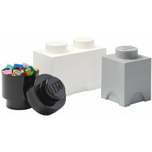 Úložný box LEGO, multi-pack, 3ks, černá, bílá, šedá - 40140007