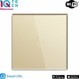 iQtech SmartLife chytrý vypínač 1x NoN, ZigBee, Zlatá - IQTJ009