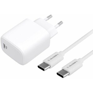 GoGEN síťová nabíječka ACHPD 120, USB-C, 20W, bílá + kabel USB-C, 1m, bílá - GOGACHPD120CW