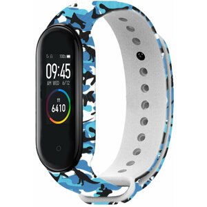 RhinoTech řemínek pro Xiaomi Mi Band 3/4, maskáčová modro-bílo-černá - RTACC133