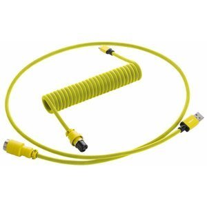CableMod Pro Coiled Cable, USB-C/USB-A, 1,5m, Dominator Yellow - CM-PKCA-CYAY-KY150KY-R