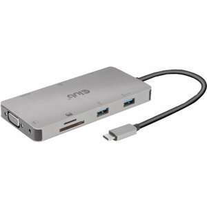 Club3D HUB USB-C 9v1, HDMI, VGA, 2x USB-A Gen1, RJ45, SD, PD 100W - CSV-1594