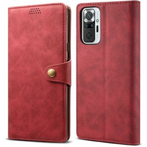 Lenuo Leather flipové pouzdro pro Xiaomi Redmi Note 10 Pro, červená - 348006