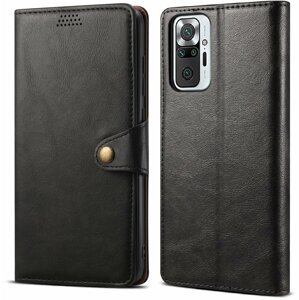 Lenuo Leather flipové pouzdro pro Xiaomi Redmi Note 10 Pro, černá - 348007