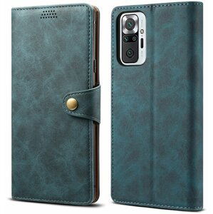 Lenuo Leather flipové pouzdro pro Xiaomi Redmi Note 10 Pro, modrá - 348008