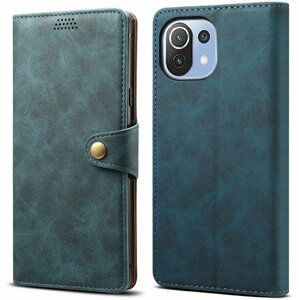 Lenuo Leather flipové pouzdro pro Xiaomi Mi 11 Lite, modrá - 348015