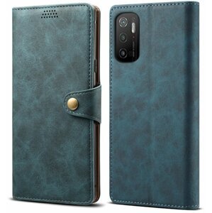 Lenuo Leather flipové pouzdro pro Poco M3 Pro 5G/Redmi Note 10 5G, modrá - 348040