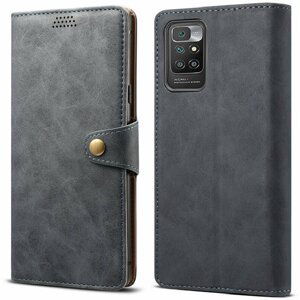 Lenuo Leather flipové pouzdro pro Xiaomi Redmi 10, šedá - 348082