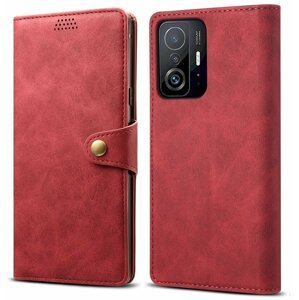 Lenuo Leather flipové pouzdro pro Xiaomi Mi 11T/11T PRO, červená - 348164