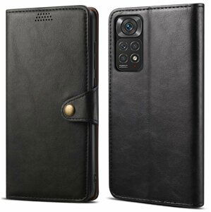 Lenuo Leather flipové pouzdro pro Xiaomi Redmi Note 11/11S, černá - 348257