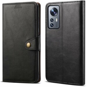 Lenuo Leather flipové pouzdro pro Xiaomi 12/12X, černá - 348260