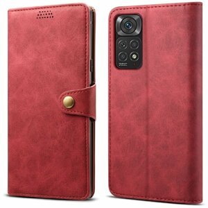 Lenuo Leather flipové pouzdro pro Xiaomi Redmi Note 11 Pro/Pro 5G, červená - 348265