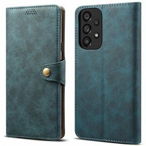 Lenuo Leather flipové pouzdro pro Samsung Galaxy A33 5G, modrá - 348273