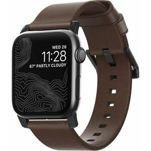 Nomad kožený řemínek pro Apple Watch 45/44/42 mm, hnědá - NM1A4RBM00