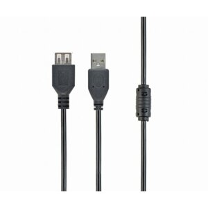 Gembird CABLEXPERT prodlužovací kabel USB-A 2.0, 1.8m, feritové jádro - CCF-USB2-AMAF-6